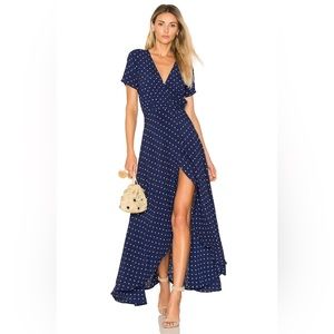 Revolve Lily Wrap Maxi Dress Classic Polka Dot
